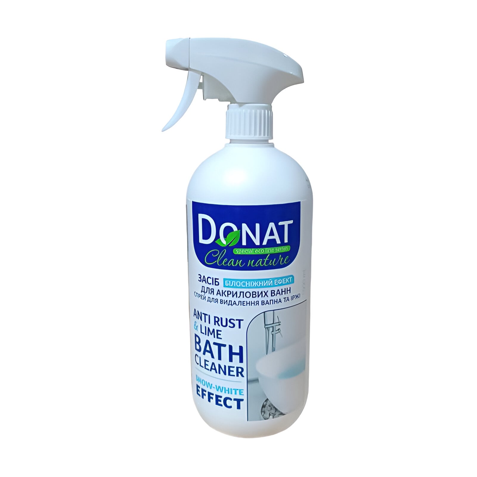 Засіб для акрилових ванн Donat Clean Nature Anti Rust &amp; Lime Bath Cleaner Snow-White Effect Білосніжний еффект, 1 л